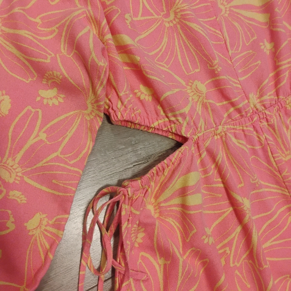 Balloon Long Sleeve Mini A-Line Dress - Pink Floral XXL - Picture 4 of 11